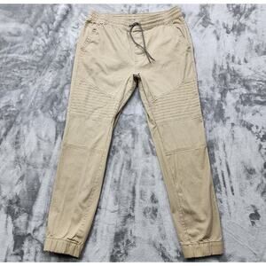 George Pants Mens M (32-34) Tan Khaki Stretch Twill Moto Jogger Casual Preppy